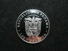 Load image into Gallery viewer, 1988 Panama 1 balboa Olympic Winter Games Calgary ICE HOCKEY proof silver coin