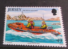 Load image into Gallery viewer, 2005 JERSEY RESCUE DECIMAL STAMPS X 4 MNH IN STAMP HOLDER