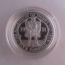 Load image into Gallery viewer, 2009 HENRY VIII UK SILVER PROOF £5 FIVE POUND COIN WITH BOX & COA