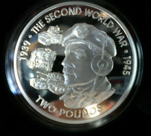 Load image into Gallery viewer, 1939-1945 THE SECOND WORLD WAR SILVER PROOF £2 COIN POBJOY PADDED BOX WITH COA