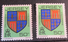 Load image into Gallery viewer, QUEEN ELIZABETH II JERSEY 9 X DECIMAL STAMPS MNH IN CLEAR FRONTED STAMP HOLDER