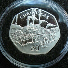 Load image into Gallery viewer, ISLE OF MAN IOM CHRISTMAS SILVER PROOF 50P VARIOUS YEARS POBJOY MINT BOX/COA