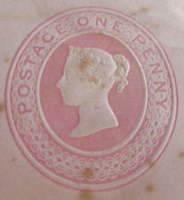 Load image into Gallery viewer, QUEEN VICTORIA ONE PENNY EMBOSSED ENVELOPE USED