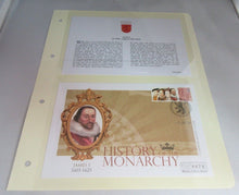 Load image into Gallery viewer, JAMES I HISTORY OF THE MONARCHY PNC, FIRST DAY COVER,STAMPS & INFORMATION SET