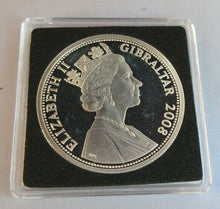 Load image into Gallery viewer, 2008 QEII LEST WE FORGET GIBRALTAR SILVER PROOF £5 FIVE POUND CROWN BOX & COA