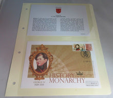 Load image into Gallery viewer, GEORGE IV REIGN 1820-1830 COMMEMORATIVE COVER INFORMATION CARD & ALBUM SHEET