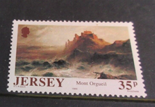 Load image into Gallery viewer, JERSEY 1986 & 1989 DECIMAL STAMPS X 4 MNH IN STAMP HOLDER