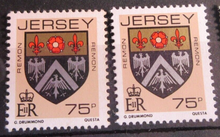 Load image into Gallery viewer, QUEEN ELIZABETH II JERSEY 9 X DECIMAL STAMPS MNH IN CLEAR FRONTED STAMP HOLDER