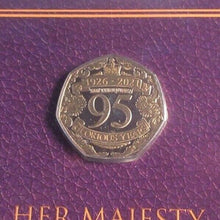 Load image into Gallery viewer, HM Queen Elizabeth II's 95th Birthday Gibraltar 50p Coin With Gold Ink In Pack