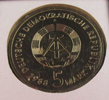 Load image into Gallery viewer, 1988 STRALSUND SHIPPING COMPANY 5 MARK COIN COVER POSTAGE STAMPS & POSTMARK PNC