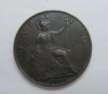 Load image into Gallery viewer, 1903 EDWARD VII DARKENED BRONZE FARTHING EF SPINK REF 3992 CC6