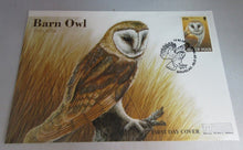 Load image into Gallery viewer, 1997 BARN OWL & LITTLE OWL PAIR OF FIRST DAY COVERS IOM STAMPS WITH ALBUM SHEET