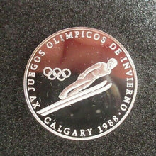 Load image into Gallery viewer, 1988 Panama 1 balboa Olympic Winter Games Calgary SKI JUMP proof silver coin