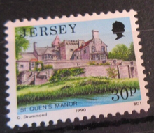 Load image into Gallery viewer, QUEEN ELIZABETH II JERSEY 9 X DECIMAL STAMPS MNH IN CLEAR FRONTED STAMP HOLDER