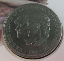 Load image into Gallery viewer, 1981 DIANA PRINCESS OF WALES 1961-1997 UNC CROWN COIN PNC STAMP & POSTMARK