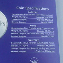 Load image into Gallery viewer, 2002 DIANA PRINCESS OF WALES THE WORK CONTINUES CHANNEL ISLANDS 3 X £5 BUnc SET