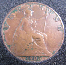 Load image into Gallery viewer, 1903 EDWARD VII BRONZE FARTHING EF-UNC IN QUADRANT CAPSULE & BOX