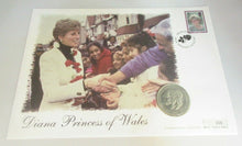 Load image into Gallery viewer, 1981 DIANA PRINCESS OF WALES 1961-1997 UNC CROWN COIN PNC STAMP & POSTMARK
