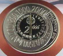 Load image into Gallery viewer, 2000 THE DEVELOPMENT OF TIME SILVER PROOF, GOLD PLATED 1 CROWN COIN COVER PNC
