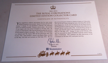 Load image into Gallery viewer, 1953-2013 THE ROYAL CORONATIONS 1838-1953 LIMITED EDITION COLLECTOR CARD & COA