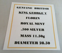 Load image into Gallery viewer, 1936 KING GEORGE VI .500 SILVER FLORIN TWO SHILLINGS WITH QUAD CAP, BOX & COA