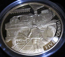 Load image into Gallery viewer, 2006 ROYAL MINT GOLDEN AGE OF STEAM TRAINS £5 SILVER PROOF COIN CHANNEL ISLANDS