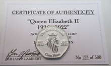Load image into Gallery viewer, In Memory Queen Elizabeth II 1926 - 2022 Rare 50p Shaped Coin Limited