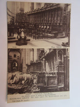 Load image into Gallery viewer, WWI POSTCARD YPRES SAINT MARTIN CATHEDRAL BEFORE & AFTER BOMBARDMENT A5