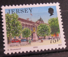 Load image into Gallery viewer, QUEEN ELIZABETH II JERSEY 9 X DECIMAL STAMPS MNH IN CLEAR FRONTED STAMP HOLDER