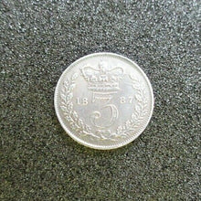 Load image into Gallery viewer, 1887 VICTORIA SILVER MAUNDY 3D THRUPENCE YOUNG HEAD LAST YEAR SPINK REF 3914D