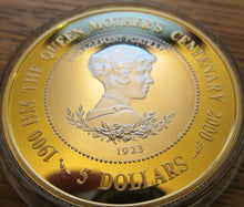 Load image into Gallery viewer, 2000 Niue Queen Mother Silver Proof $5 Engagement Portrait Fine Gold RING