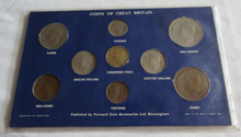 Load image into Gallery viewer, KING GEORGE VI 1948 9 COIN SET VF-AUNC CARDED IN CLEAR SLEEVE
