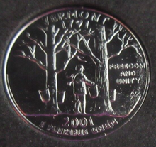 Load image into Gallery viewer, 2001 UNITED STATES MINT STATE QUARTER DOLLAR VERMONT 1791 PLATINUM PLATED
