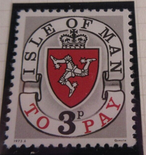 Load image into Gallery viewer, ISLE OF MAN POSTAGE TO PAY STAMPS MNH 8 STAMPS WITH ALBUM PAGE
