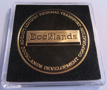 Load image into Gallery viewer, 1987 DOCKLANDS LIGHT RAILWAY GOLD PLATED PROOF MEDAL CAPSULE &amp; COA
