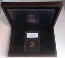Load image into Gallery viewer, 2021 95th Birthday HM Queen Elizabeth II Gold Proof Jersey 1p Penny Coin BoxCOA
