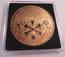 Load image into Gallery viewer, 1970 SS GREAT BRITAIN SAFE RETURN TO BRISTOL BRONZE GUILDED PROOF MEDAL BOXED
