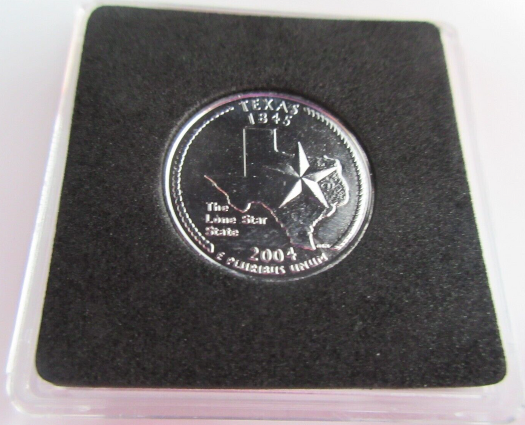 2004 UNITED STATES MINT STATE QUARTER DOLLAR TEXAS 1845 PLATINUM PLATED