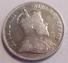 Load image into Gallery viewer, HONG KONG KING GEORGE V 10 CENT COIN 1904 .800 SILVER EF-AUNC IN CLEAR FLIP
