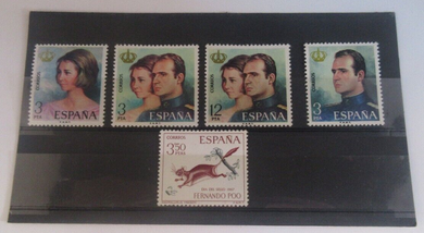 Spain 3 Pesetas - 12 Pesetas 1967 5 Stamp Set MNH