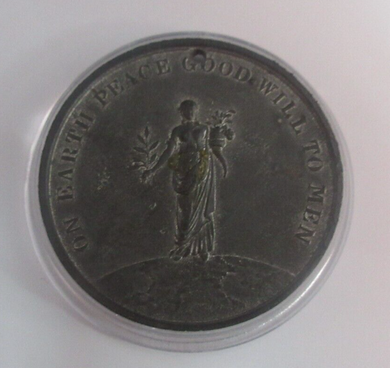 Treaty of Paris Crimean War On Earth Peace Goodwill Medallion Coin + Capsule