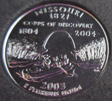 Load image into Gallery viewer, 2003 UNITED STATES MINT STATE QUARTER DOLLAR MISSOURI 1821 PLATINUM PLATED
