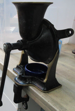 Load image into Gallery viewer, VINTAGE SPONG &amp; CO COFFEE GRINDER NUMBER 4 CIRCA 1900 IN WORKING ORDER CAST IRON
