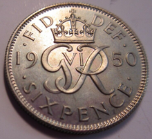 Load image into Gallery viewer, 1950 KING GEORGE VI SIXPENCE 6d PROOF COIN IN PROTECTIVE CLEAR FLIP
