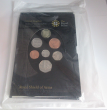 Load image into Gallery viewer, Royal Shield of Arms 2008 First Year UK Coinage Royal Mint BUnc 7 Coin Pack
