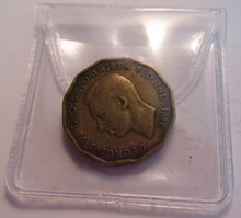 Load image into Gallery viewer, KING GEORGE VI WWII S.O.E. HOLLOW THREE PENCE BRASS COIN OBVERSE MISSING
