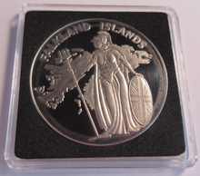 Load image into Gallery viewer, 1982 FALKLAND ISLANDS TASK FORCE SILVER PLATED PROOF MEDAL CAPSULE BOX &amp; COA
