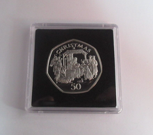 Load image into Gallery viewer, 1991 Christmas Birth of Christ Isle of Man Silver Proof 50p Coin Boxed With COA
