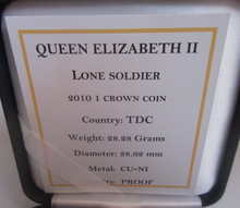 Load image into Gallery viewer, 2010 Lone Soldier Remembrance for the Fallen TDC 1 Crown Coins Boxed COA
