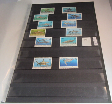 BRITISH INDIAN OCEAN TERRITORY SHARK STAMPS MNH WITH STAMP HOLDER PAGE
